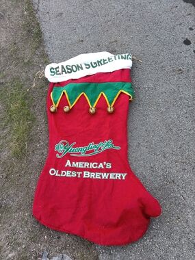 Vintage Yuengling Red Holiday Stocking with 'Season's Greeting' Trim 5ft Long
